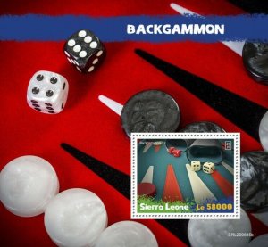 Sierra Leone Sports Stamps 2020 MNH Backgammon Games 1v S/S