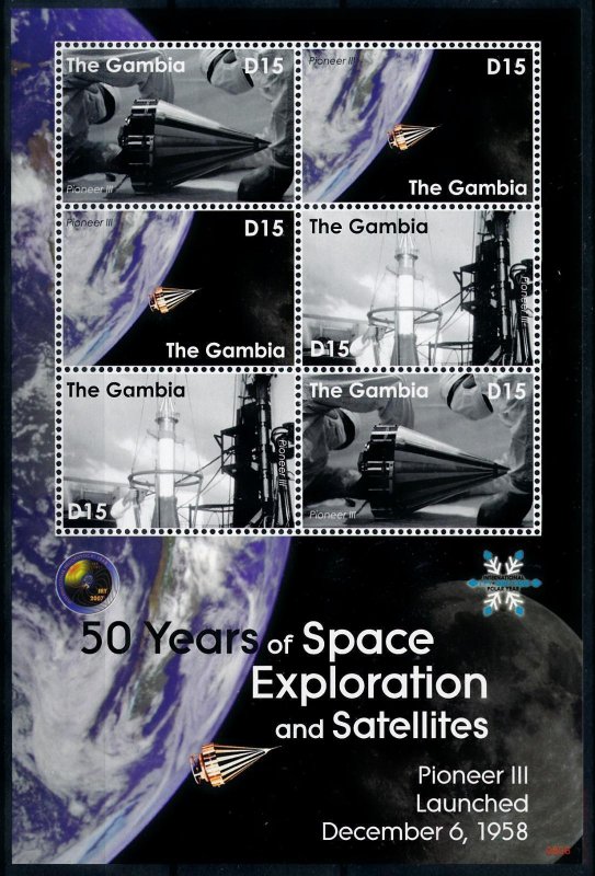 [78603] Gambia 2008 Space travel weltraum Pioneer III Sheet MNH