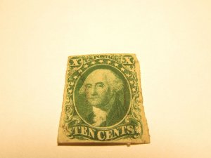 US Stamp, Scott #14 10c 1855 Washington Used, with Certificate,