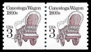 PCBstamps   US #2252a Coil Pair 6c(2x3c)Conestoga Wagon, (shiny), MNH, (46)