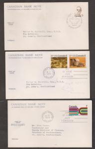 CANADA 10 Canadian Bank Note FDCs - Various Issues 1970s