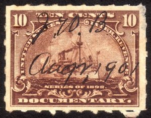 1898, US 10c, Documentary, Used, Sc R168