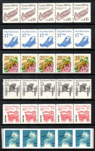 US #2124 // 3029  PLATE NUMBER COILS, 6 different (different types) , VF mint...