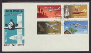 Papua New Guinea 348-351 Airplanes 1972 U/A FDC