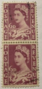 Great Britain   Wales 3 used vertical pair