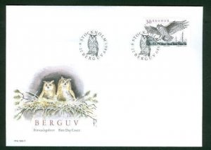 Sweden. 1989 FDC  Cachet. Eagle Owl. Engraver. Lars  Sjooblom