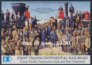 [61369] Isle Of Man 1992 Railway Train Elsenbahn Chemin De Fer Sheet MNH