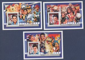 BURKINA FASO - Scott 990a-992a - three MNH S/S  - ELVIS - 1995