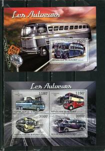 BURUNDI 2012 BUSES SHEET OF 4 STAMPS & S/S MNH 