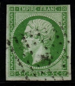 FRANCE SG45 1860 5c DARK GREEN/GREENISH USED