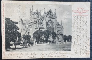 1903 Sydney Australia RPPC Postcard Cover To Bruxelles Belgium St Mary’s Cathedr