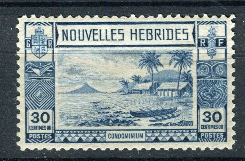 FRENCH; NEW HEBRIDES 1938 early pictorial issue fine Mint hinged 30c. value