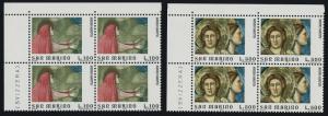 San Marino 860-4 TL Blocks MNH art, Frescoes by Giotto