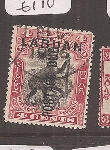 Labuan Postage Due 4c Red Monkey SG D3b VFU (2ayy)