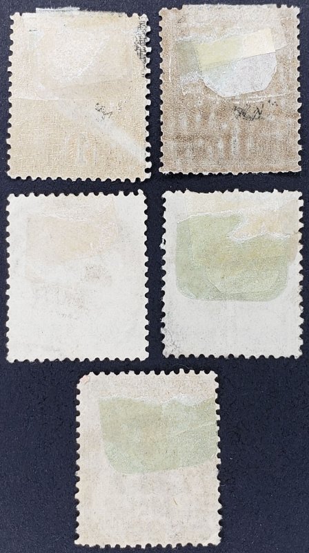 Tunisia, Scott #1 & 9, unused, #11-12 & 18 used, AVG-F some faults, hinge remnts