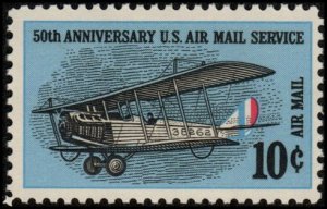 United States C74 - Mint-NH - 10c Curtiss Jenny / US Air Mail, 50 Years (1968)