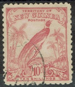 NEW GUINEA 1932 UNDATED BIRD 10/- USED 