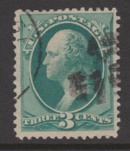 USA 1873 Sc#158 3c Green Washington Fine Used