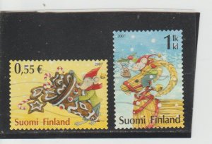 Finland  Scott#  1299-1300  Used  (2007 Christmas)