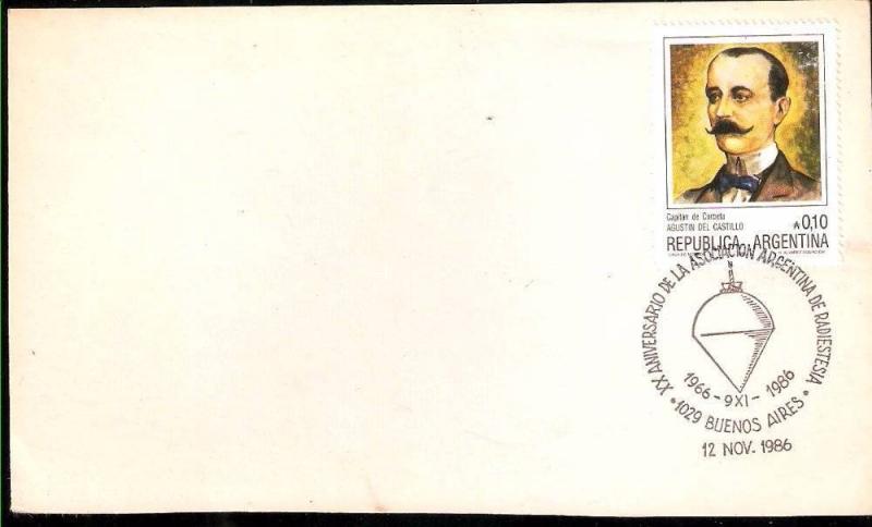 AARG 347 ARGENTINA 1986 COVER MEDICIN RADIOESTESIA POSTMARK                   .