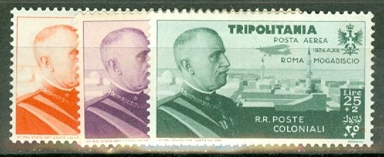 DK: Tripolitania CB1-10 mint many toned perfs CV $123.50; scan shows only a few