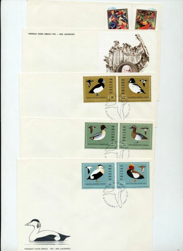POLAND 1985 Trains Birds Wolves Covers FDC(34 Items)NT8574