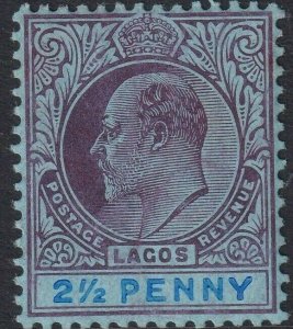 Sc# 53a British Lagos 1904-05 KEVII King Edward VII 2½ penny Wmk 3 MNH CV $3.20