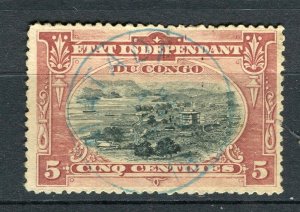 BELGIUM CONGO; Early 1900s classic Pictorial issue used 5c. value fair Postmark