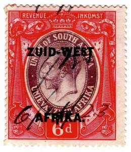 (I.B) South-West Africa Revenue : Duty Stamp 6d