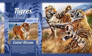 Guinea-Bissau - 2017 Tigers on Stamps - Stamp Souvenir Sheet-GB17106b