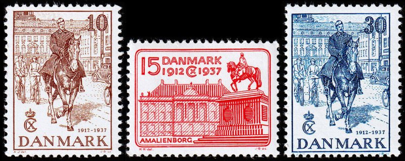 Denmark Scott 259-261 (1937) Mint NH VF, CV $39.40 C