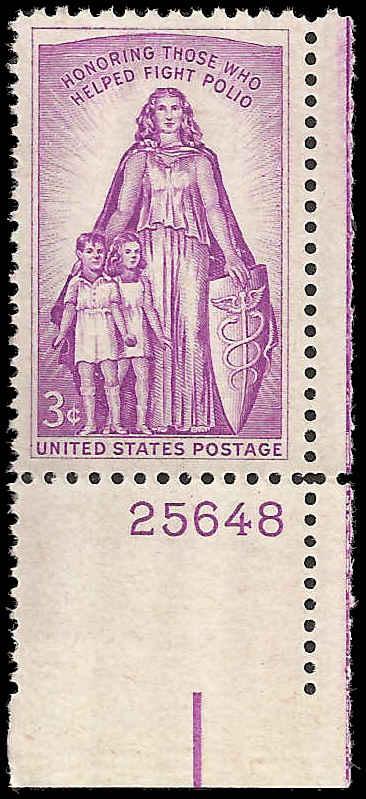 # 1087 MINT NEVER HINGED POLIO     VF+