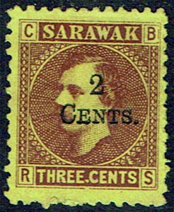SARAWAK 1899 2 Cents on 3c brown on - 42208