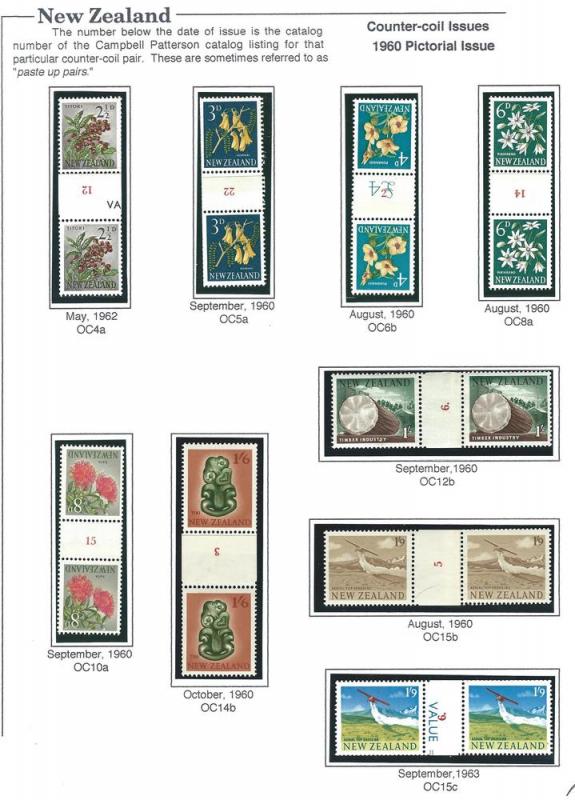 New Zealand KGVI+QEII counter-coil pair collection MNH + mh