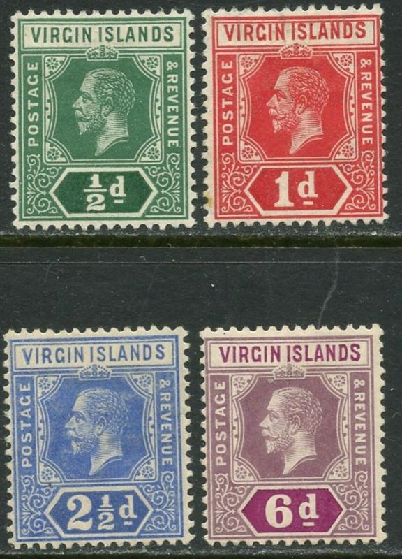 VIRGIN IS. Sc#38-39, 41, 43 1913 KGV Four Values OG Mint Hinged