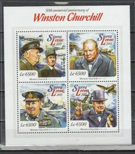 Sierra Leone, 2015 issue. Sir Winston Churchill sheet of 4. ^