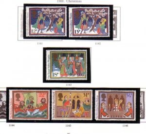 Great Britain Sc 1162-67 1986 Christmas stamp set mint NH