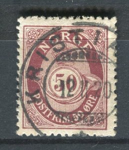 NORWAY; 1890s early classic 'ore' type used Shade of 50ore. + fair Postmark