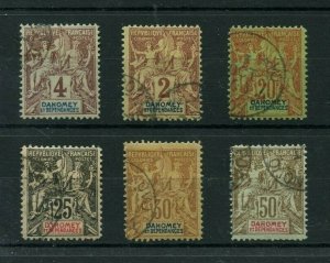 Dahomey counterfeits Cat $73 #2,3,7, 8,10,& 12 six stamps French Terr. stamps
