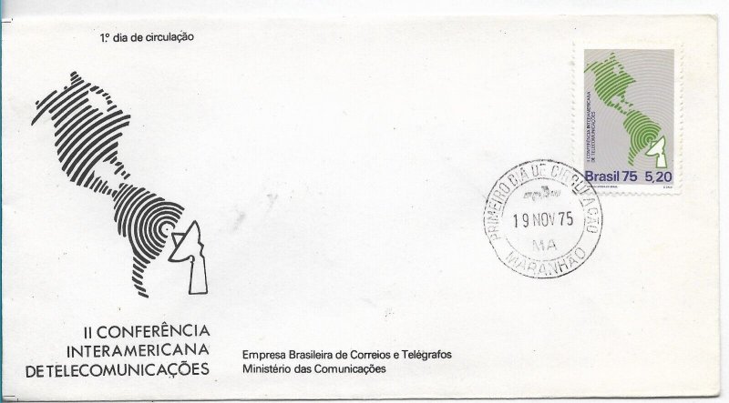 BRAZIL 1975 II INTER-AMERICAN TELECOMMUNICATION CONFERENCE  FIRST DAY COVER MAPS