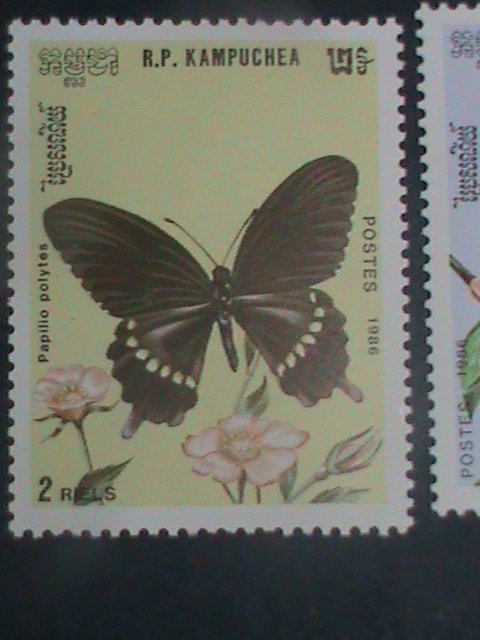 CAMBODIA-1986 SC#691-7-BEAUTIFUL LOVELY BUTTERFLY- MNH SET STAMP VERY FINE