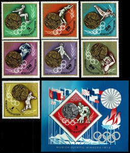 Mongolia #699-705, 706  MNH - Sports Olympics (1972)