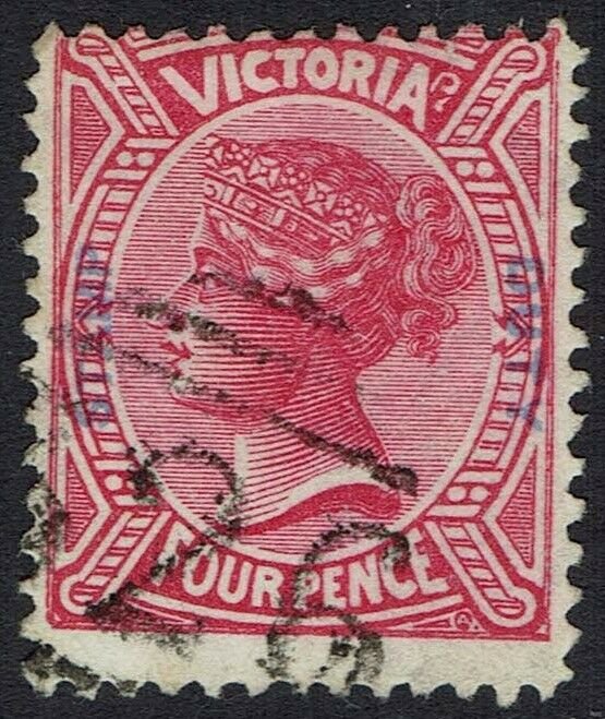 VICTORIA 1885 QV OVERPRINTED STAMP DUTY 4D USED 