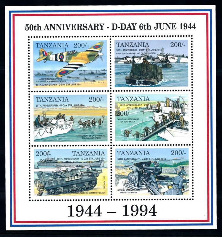 [78468] Tanzania 1994 World War II D-Day Sheet MNH