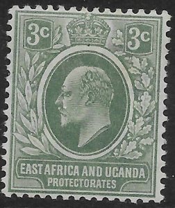 KENYA, UGANDA & TANGANYIKA SG35 1907 3c GREY-GREEN MTD MINT