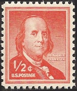 # 1030a MINT NEVER HINGED DRY PRINT BEN FRANKLIN
