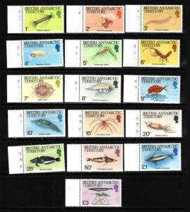 British Antarctic Territory-Sc#102-16-unused NH set-Marine Life-1984-