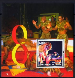 BENIN 2003  TIGER - CIRCUS Souvenir Sheet Perforated MNH Local Issue