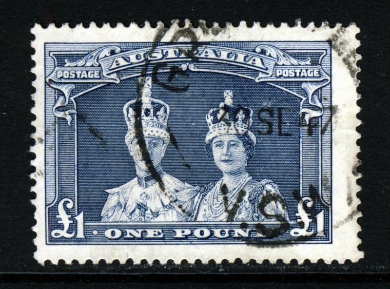 AUSTRALIA King George VI 1938 £1 Slate-Blue Thick Smooth Paper SG 178 VFU