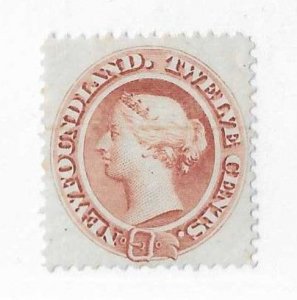 Newfoundland Sc #28 24c red brown centered NG VF